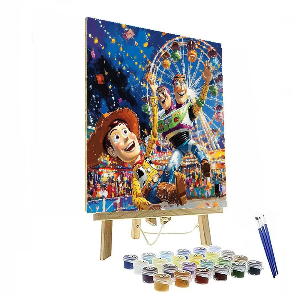Woody And Buzz At The Carnival - Disney Inspired Numbered painting kits