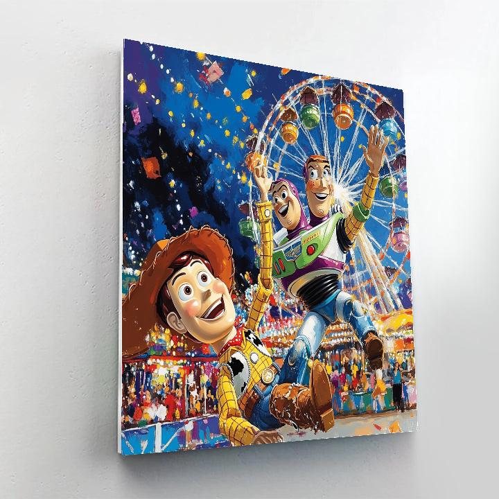 Woody And Buzz At The Carnival - Disney Inspired Numbered painting kits