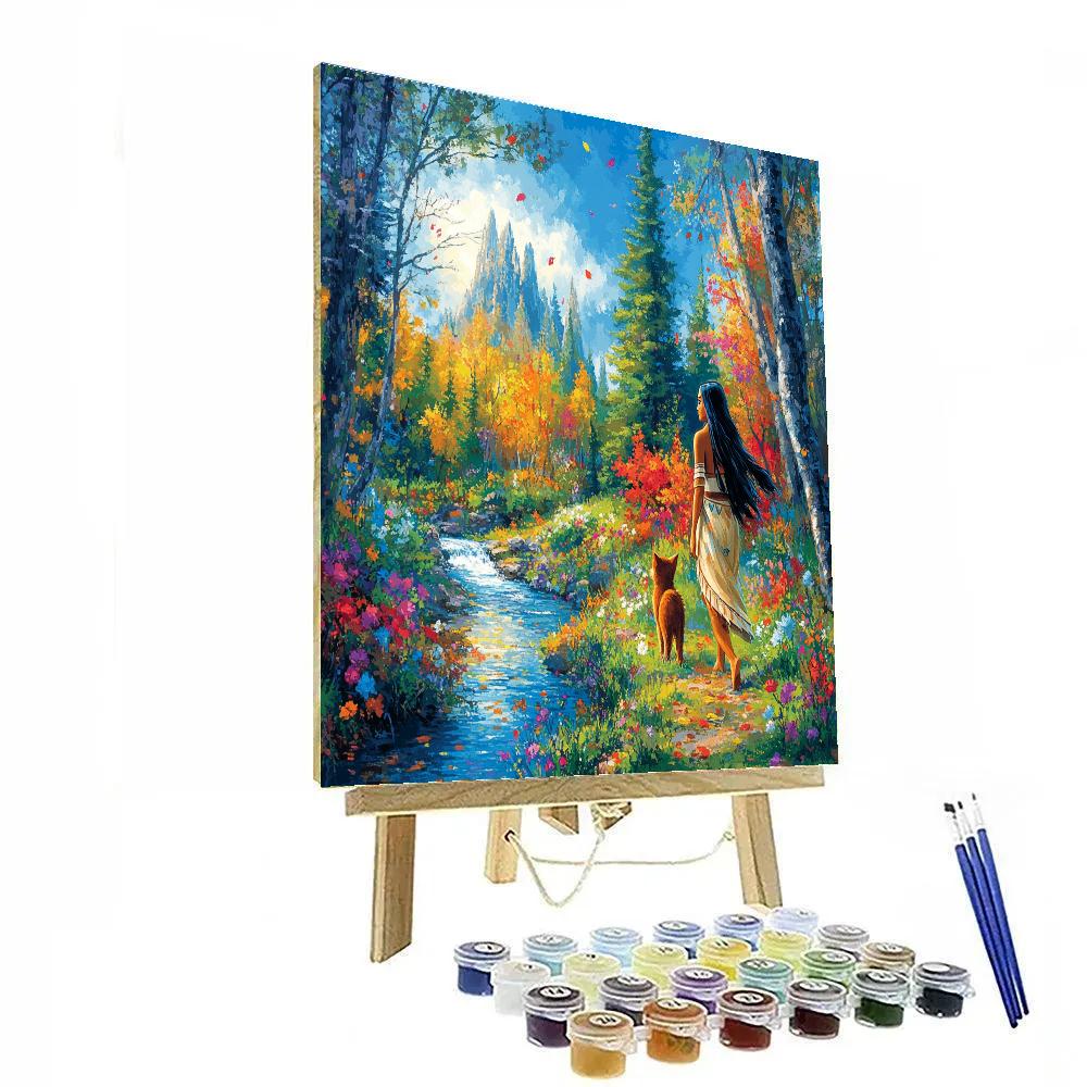Pocahontas And Meeko’s Woodland Walk - Disney Inspired paint by number