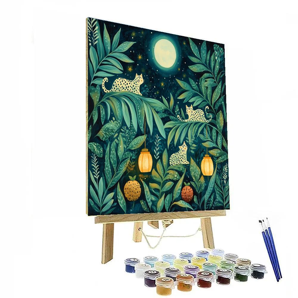 Henri Rousseau Inspired Moonlit Jaguars Painting by numbers kit