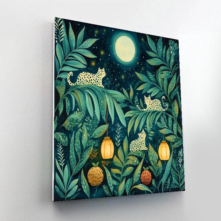 Henri Rousseau Inspired Moonlit Jaguars Painting by numbers kit