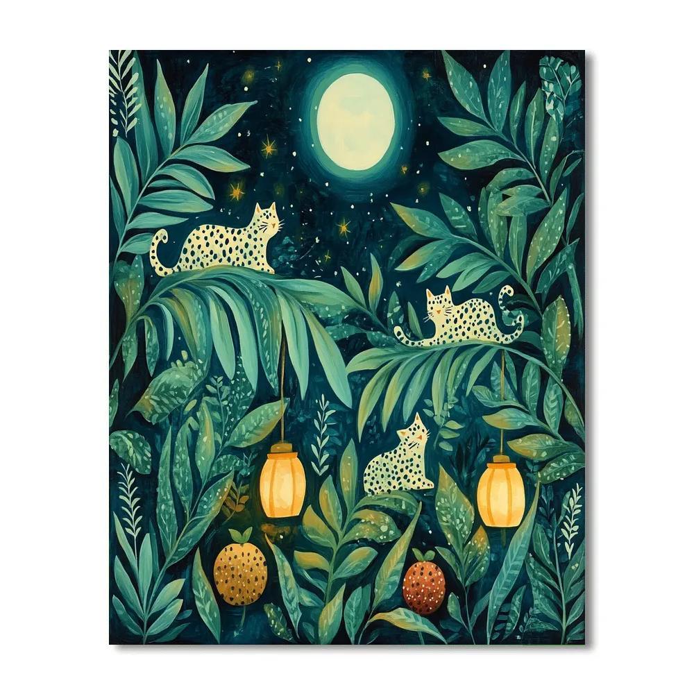 Henri Rousseau Inspired Moonlit Jaguars Painting by numbers kit