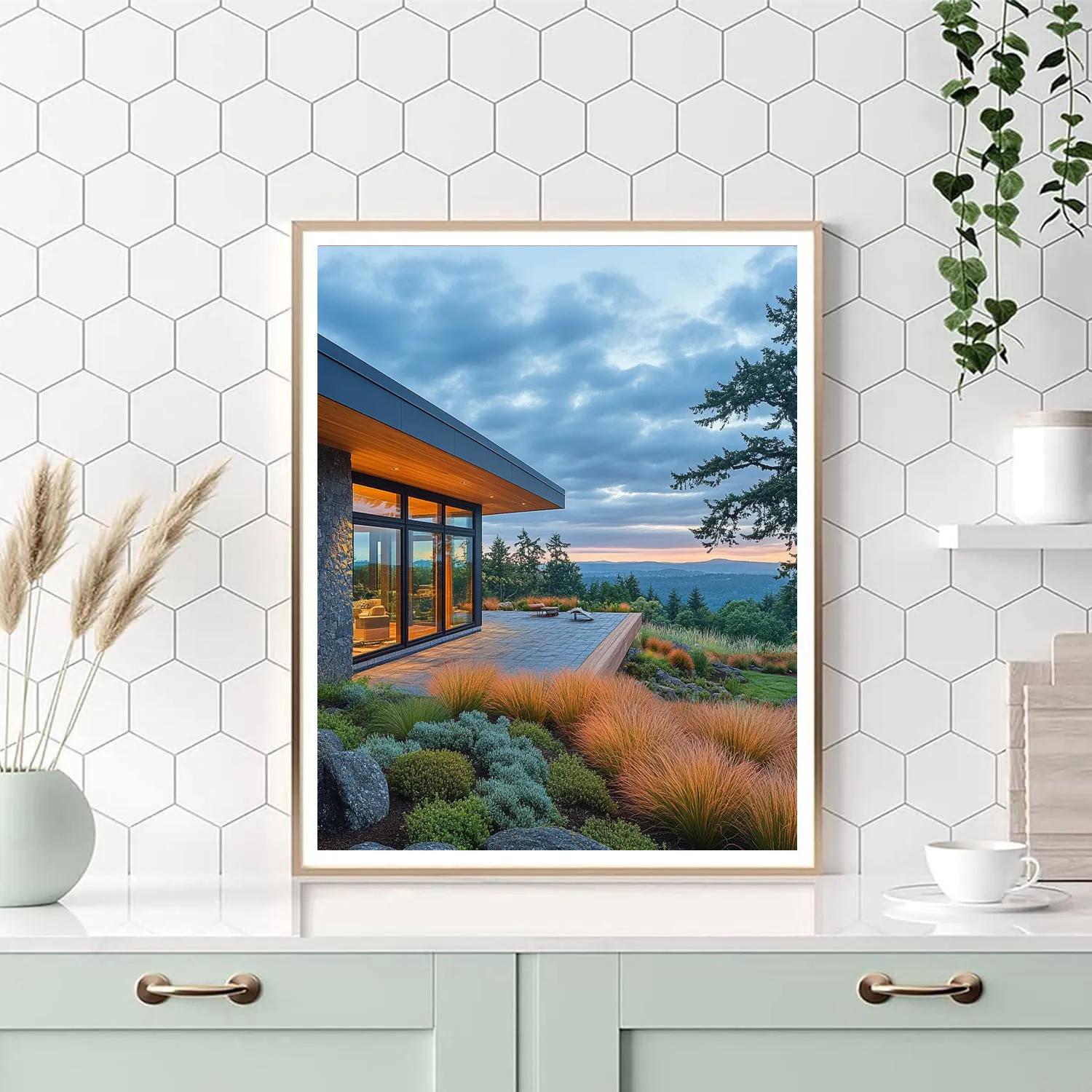 Frank Lloyd Wright Inspired Autumn Prairie House paint by numbers