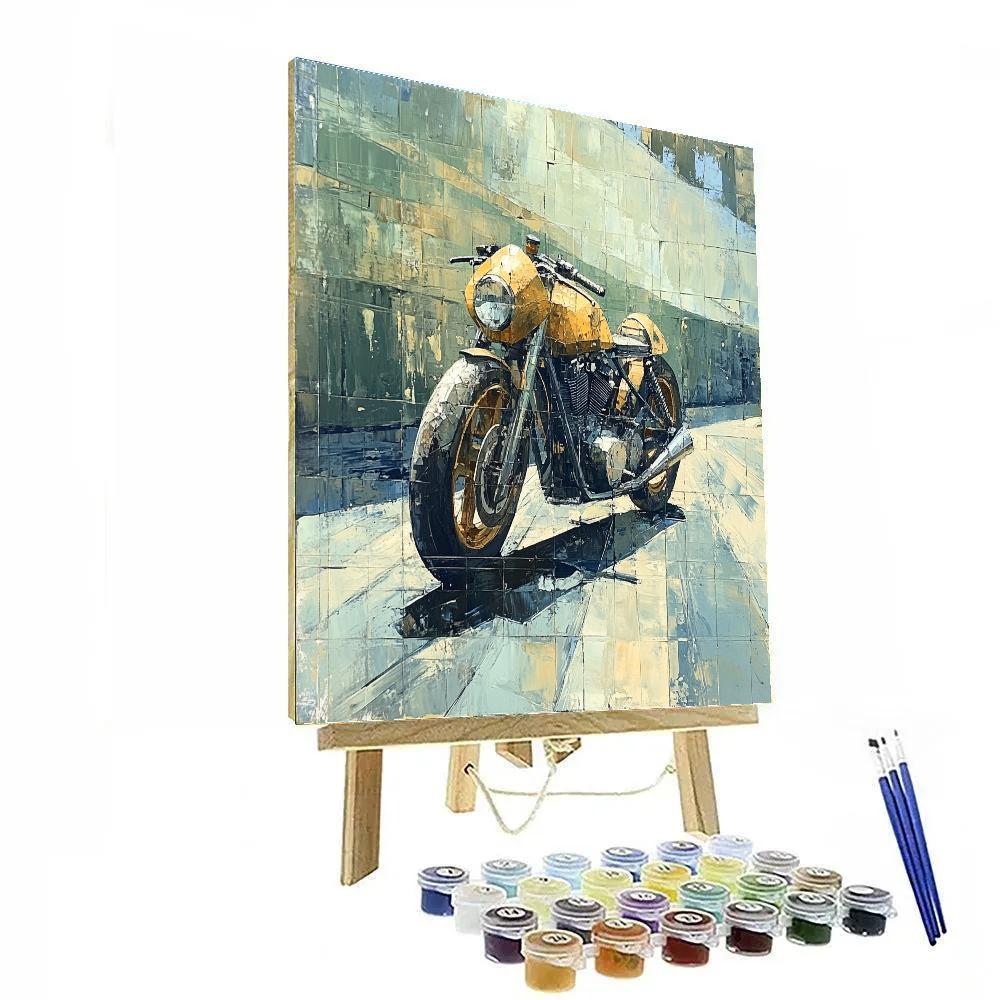 Picasso Inspired Cubist Vintage Motorcycle Paint by numbers art