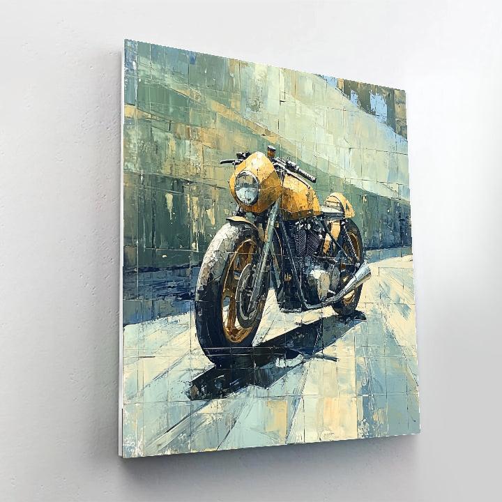 Picasso Inspired Cubist Vintage Motorcycle Paint by numbers art