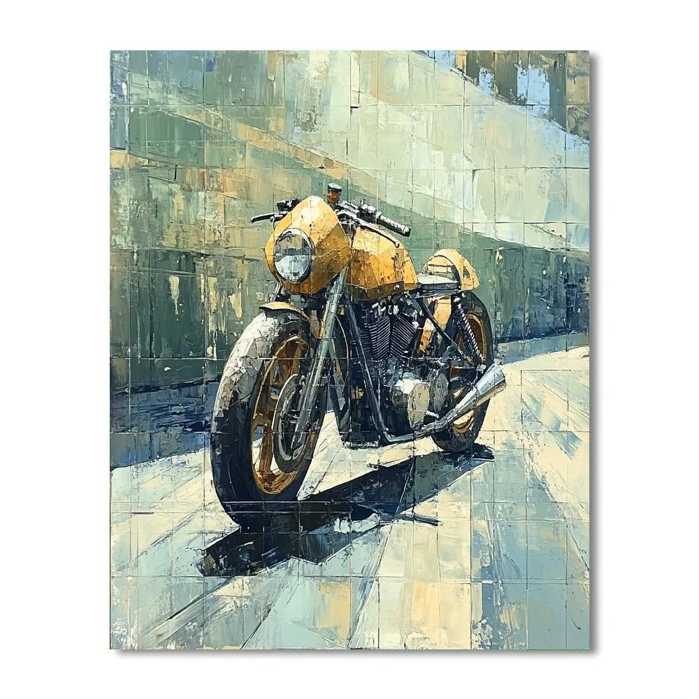 Picasso Inspired Cubist Vintage Motorcycle Paint by numbers art