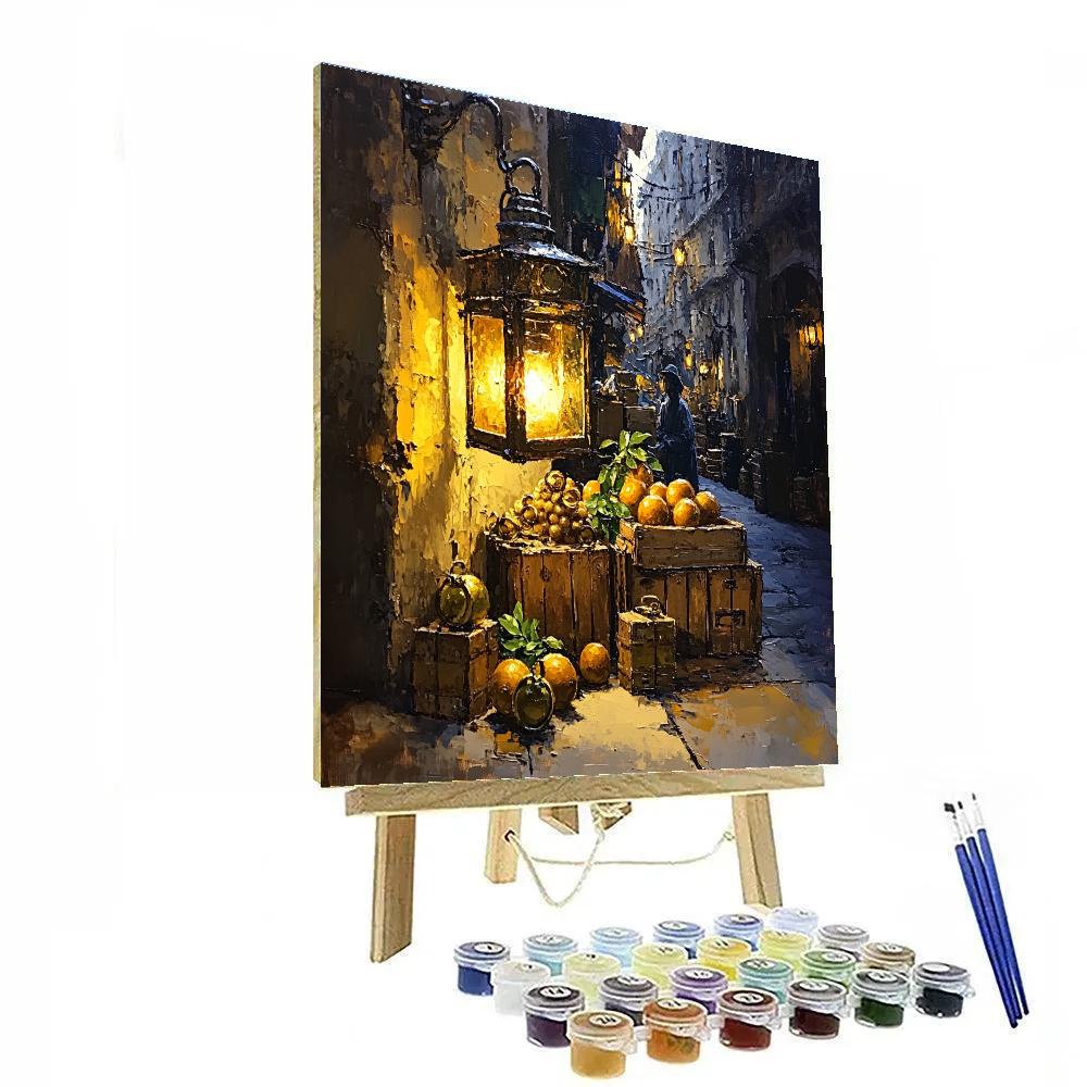 Rembrandt Inspired Night Market Stall Numbered painting kits