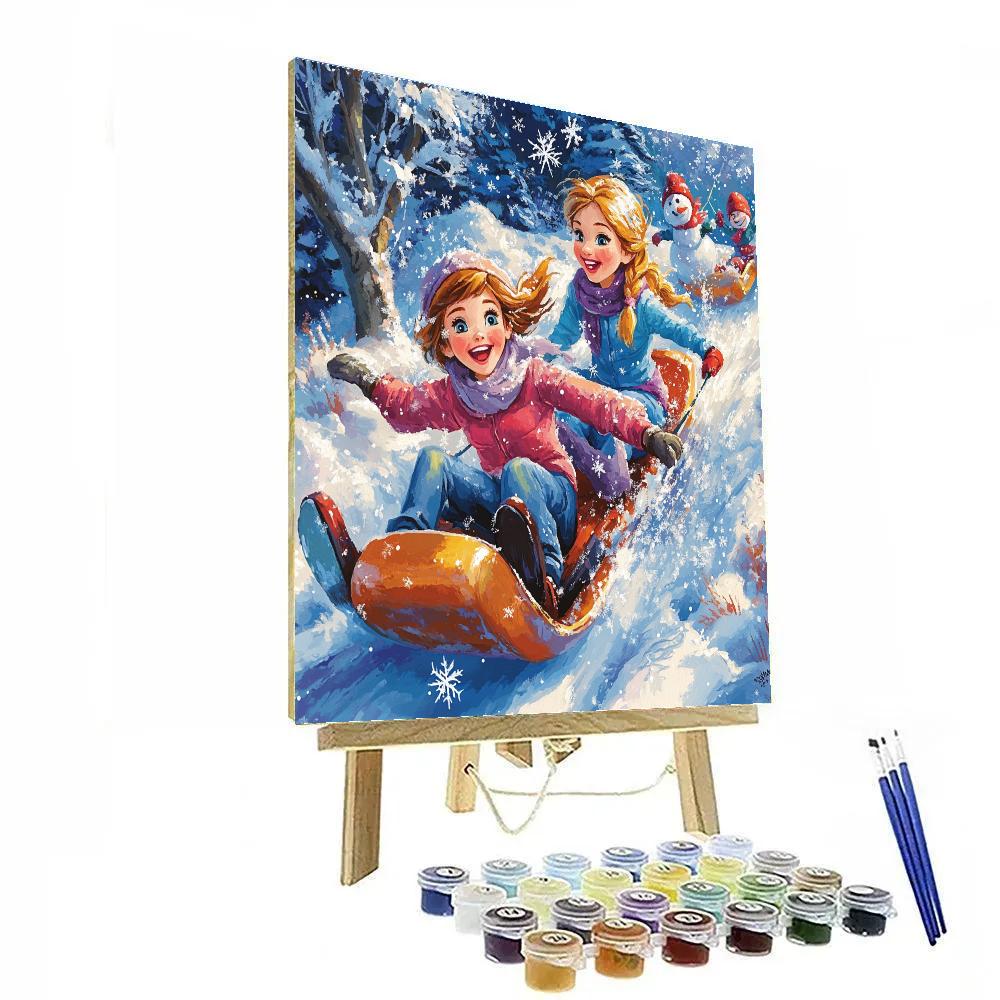 Elsa And Anna’s Winter Sports Day - Disney Inspired Painting by numbers kit