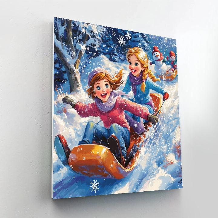 Elsa And Anna’s Winter Sports Day - Disney Inspired Painting by numbers kit