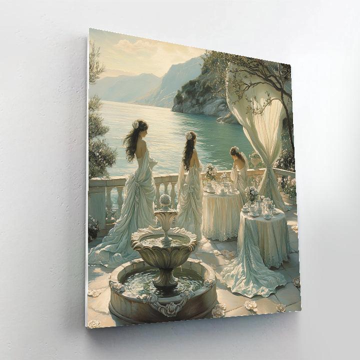 Botticelli Inspired Floral Tea Terrace Painting by numbers kit