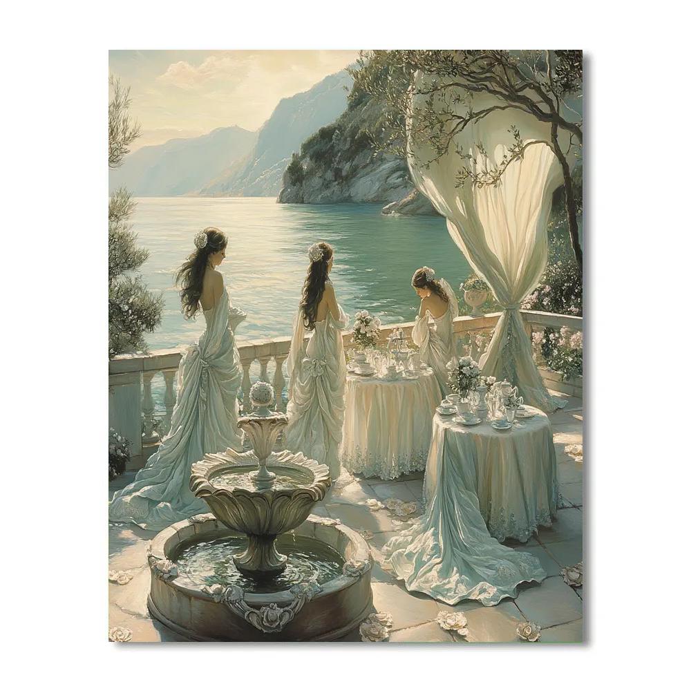 Botticelli Inspired Floral Tea Terrace Painting by numbers kit