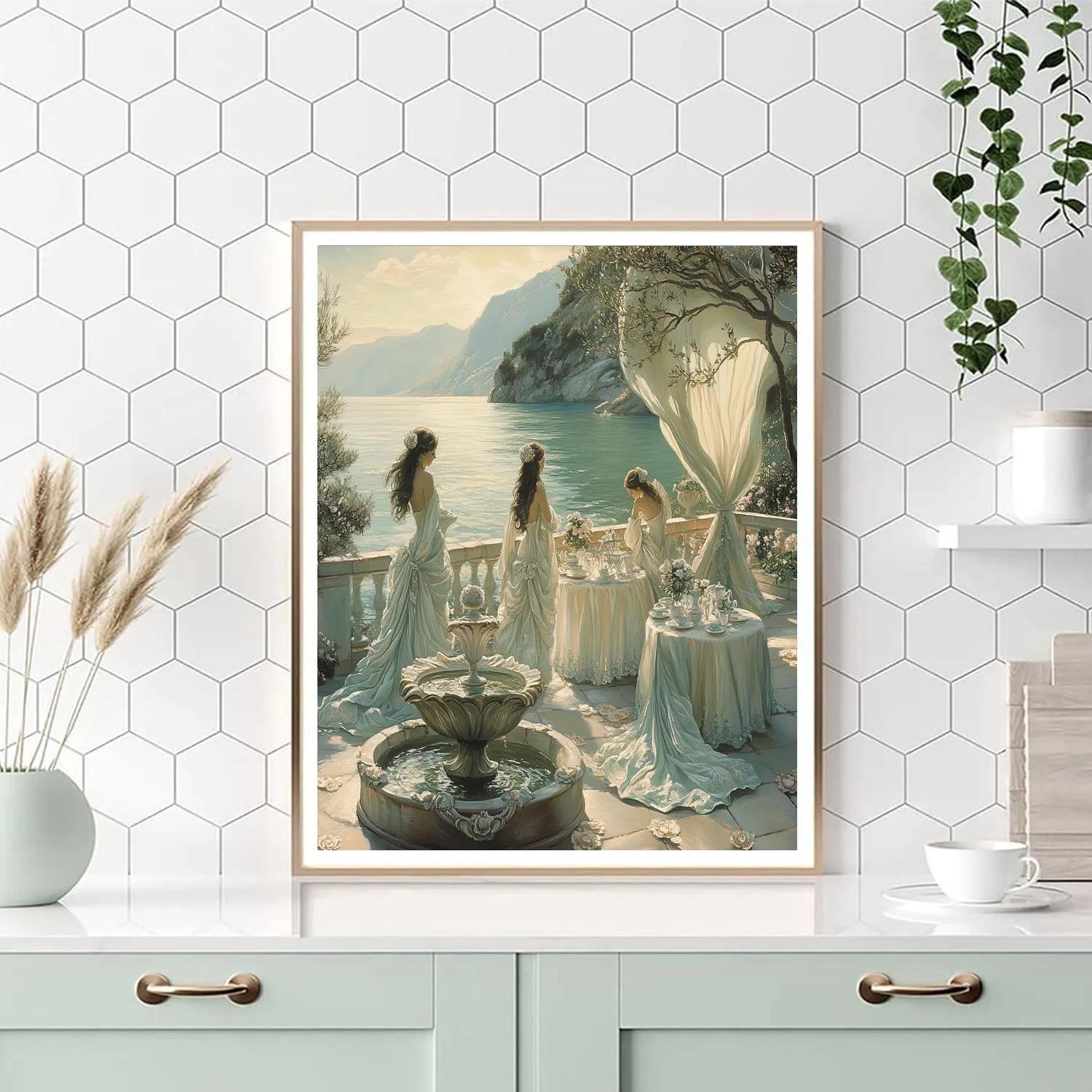 Botticelli Inspired Floral Tea Terrace Painting by numbers kit
