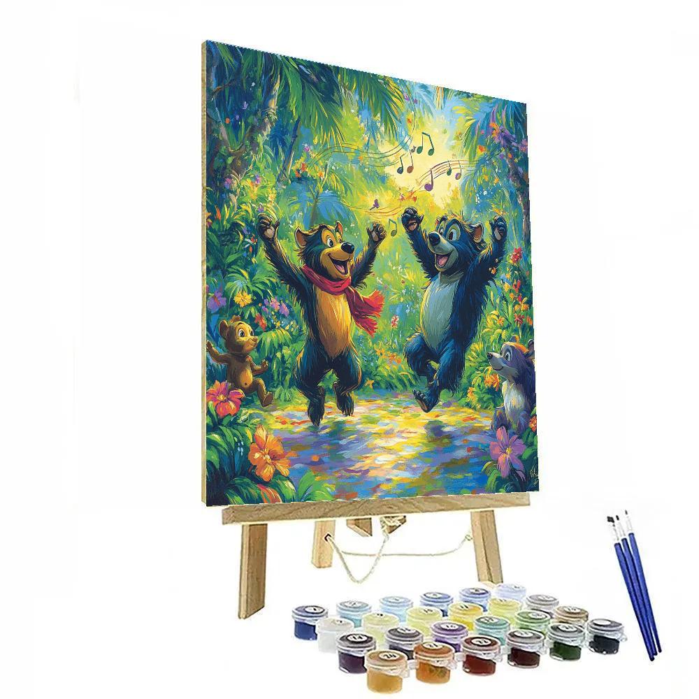 Baloo And Mowgli’s Jungle Jam - Disney Inspired Number painting