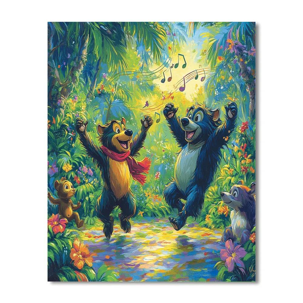 Baloo And Mowgli’s Jungle Jam - Disney Inspired Number painting