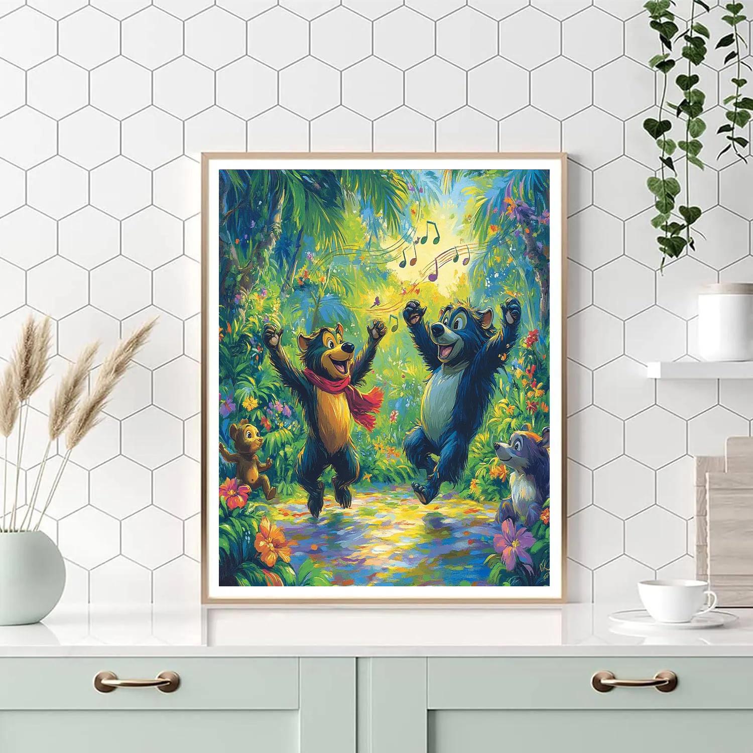 Baloo And Mowgli’s Jungle Jam - Disney Inspired Number painting