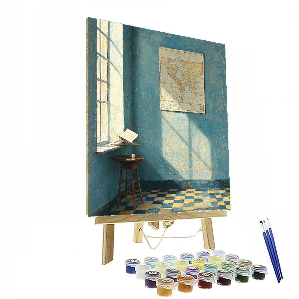 Vermeer Inspired Woman With Pearl Book Number painting