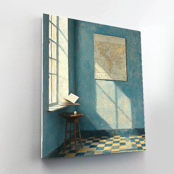 Vermeer Inspired Woman With Pearl Book Number painting
