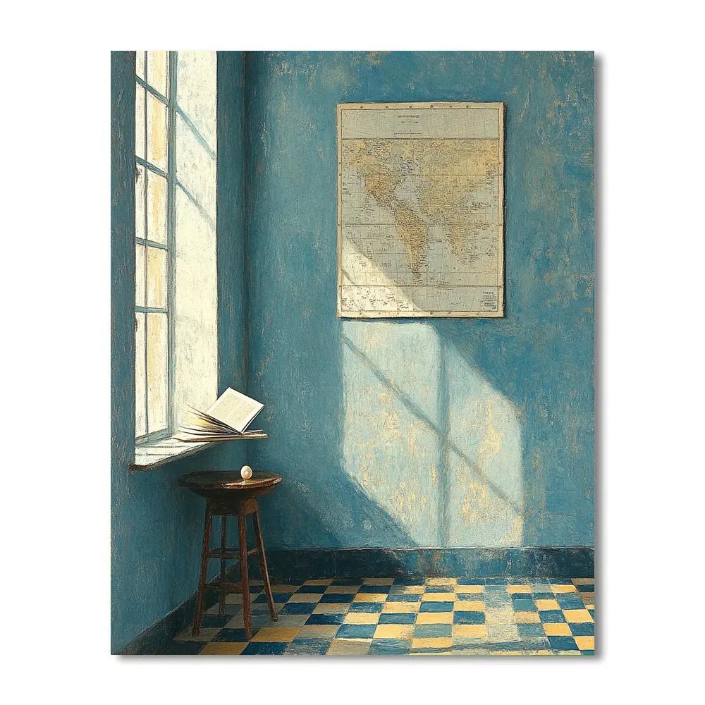 Vermeer Inspired Woman With Pearl Book Number painting