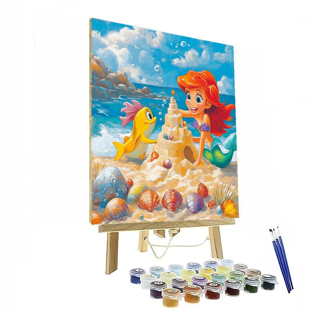Ariel And Flounder’s Beach Adventure - Disney Inspired painting number kit