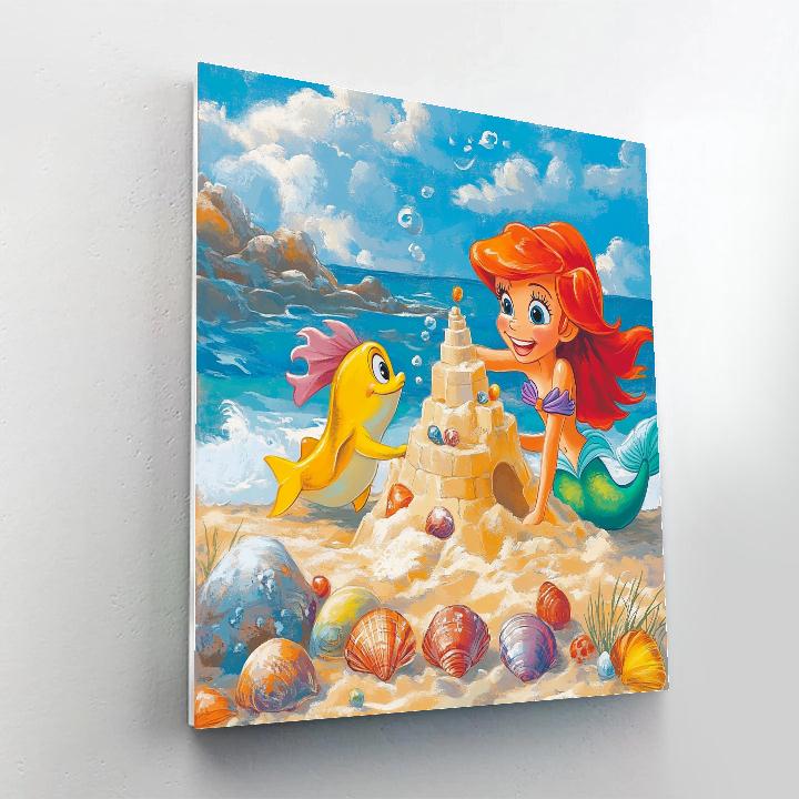 Ariel And Flounder’s Beach Adventure - Disney Inspired painting number kit