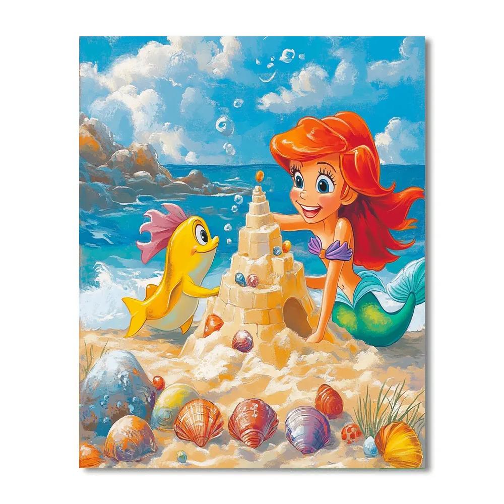 Ariel And Flounder’s Beach Adventure - Disney Inspired painting number kit