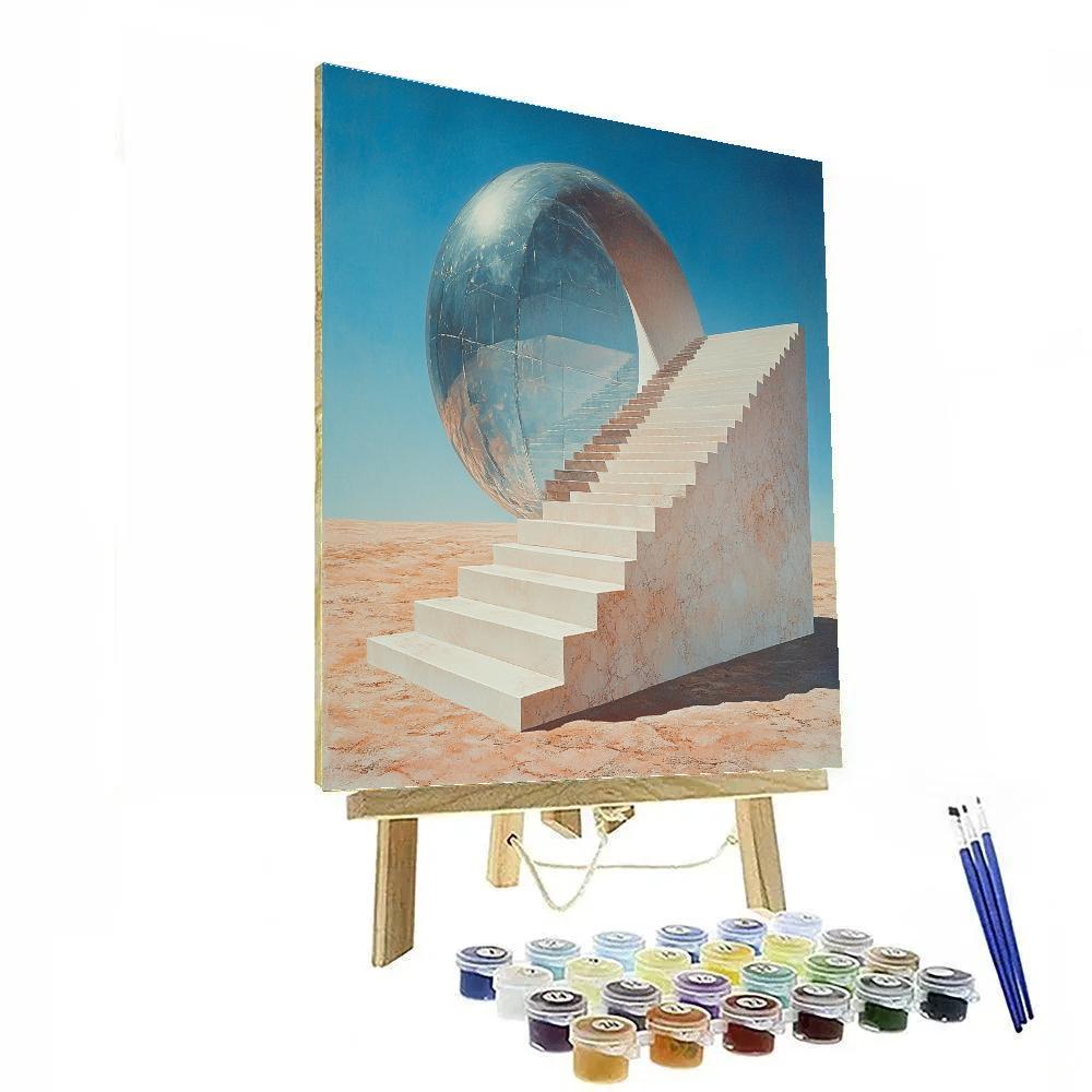Salvador Dali Inspired Spiral Stair Desert Paint by numbers art