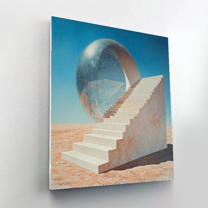 Salvador Dali Inspired Spiral Stair Desert Paint by numbers art