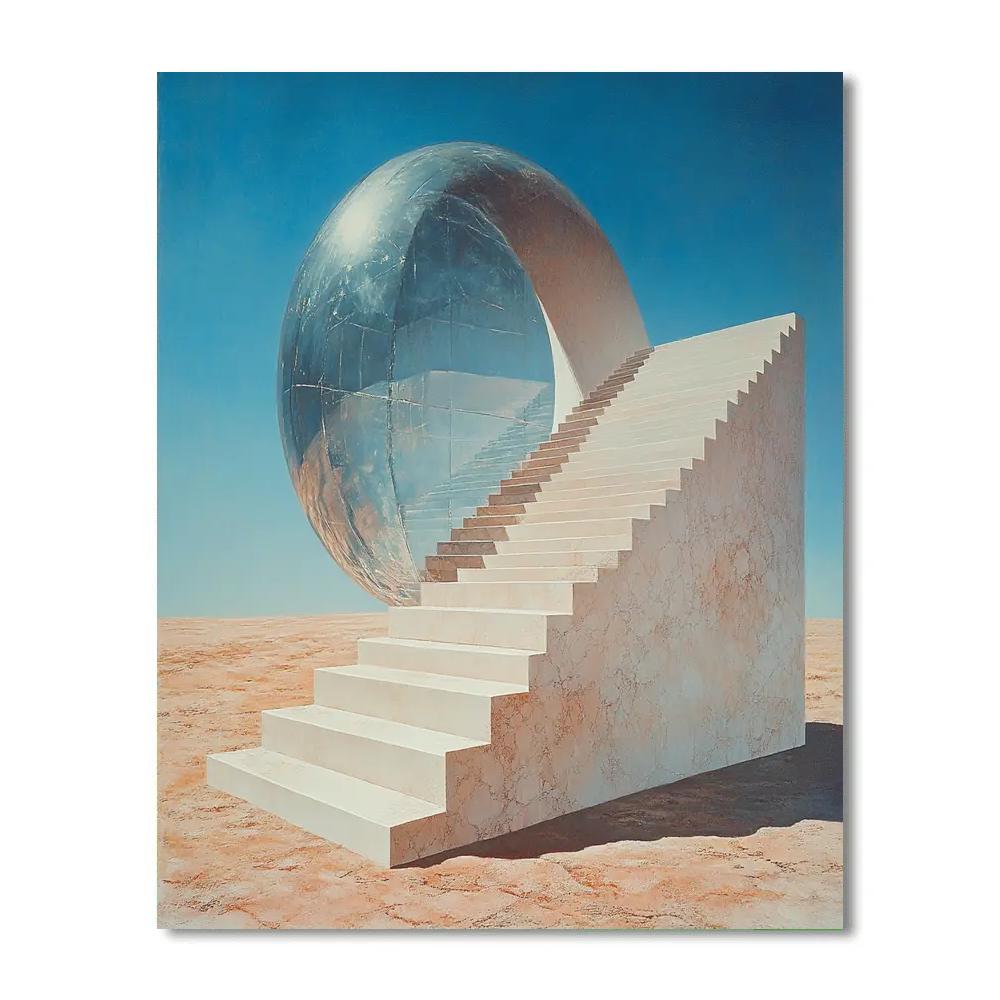 Salvador Dali Inspired Spiral Stair Desert Paint by numbers art