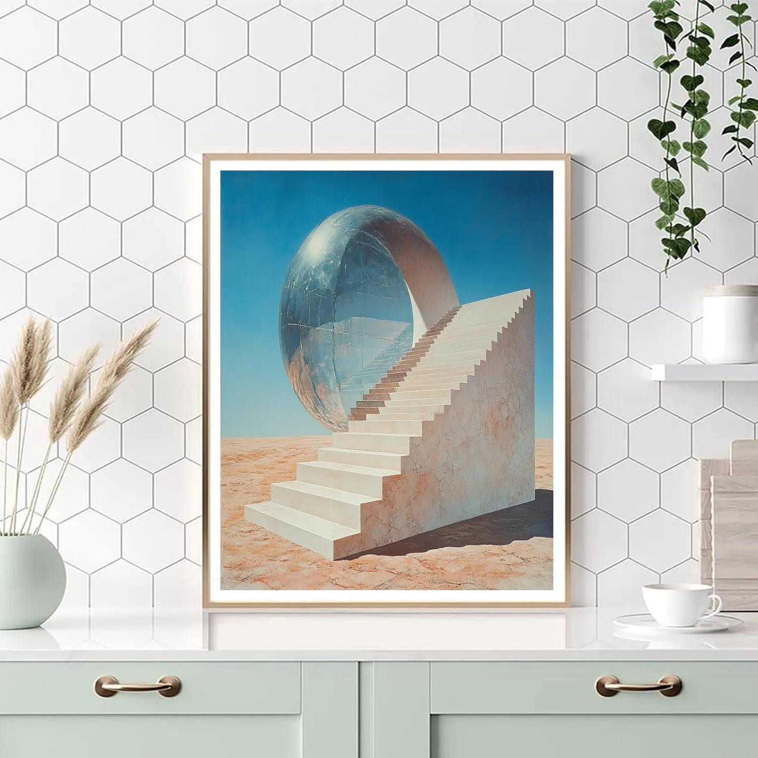 Salvador Dali Inspired Spiral Stair Desert Paint by numbers art