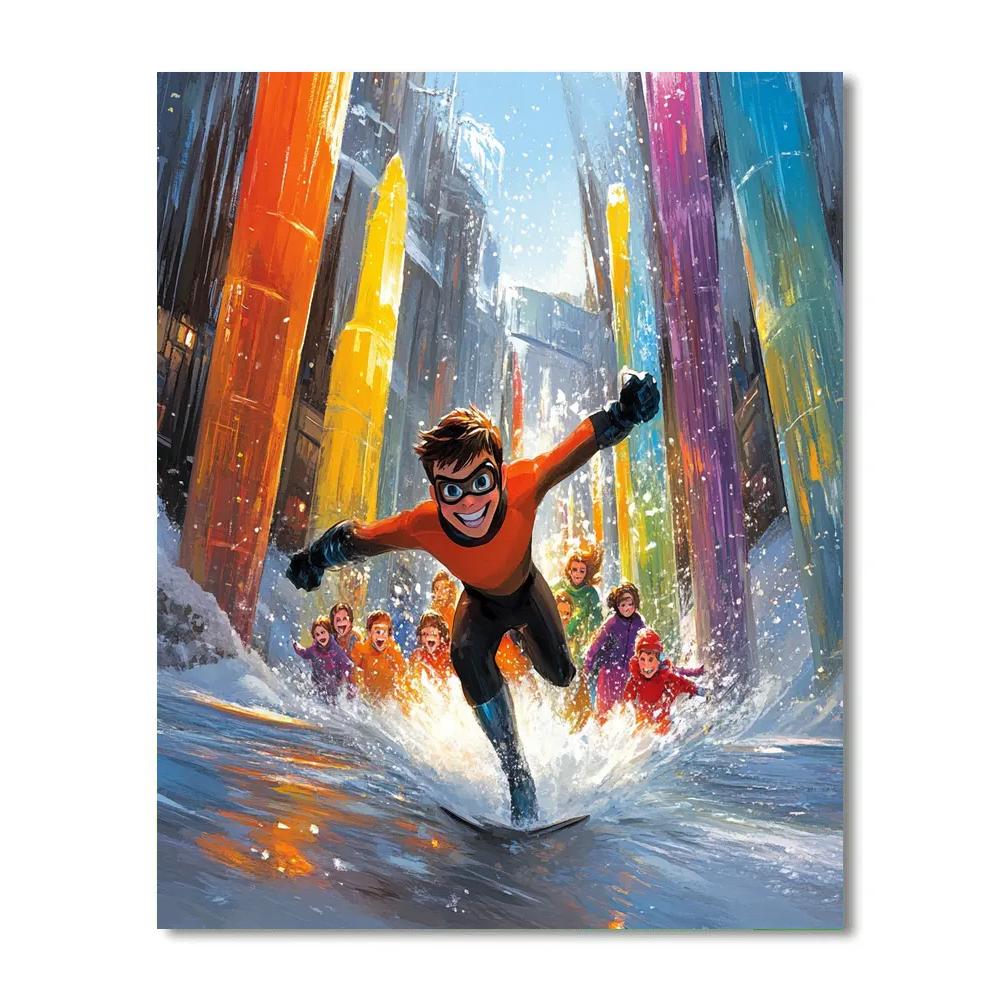 Frozone’s Cool Rescue - Disney Inspired Painting by numbers kit