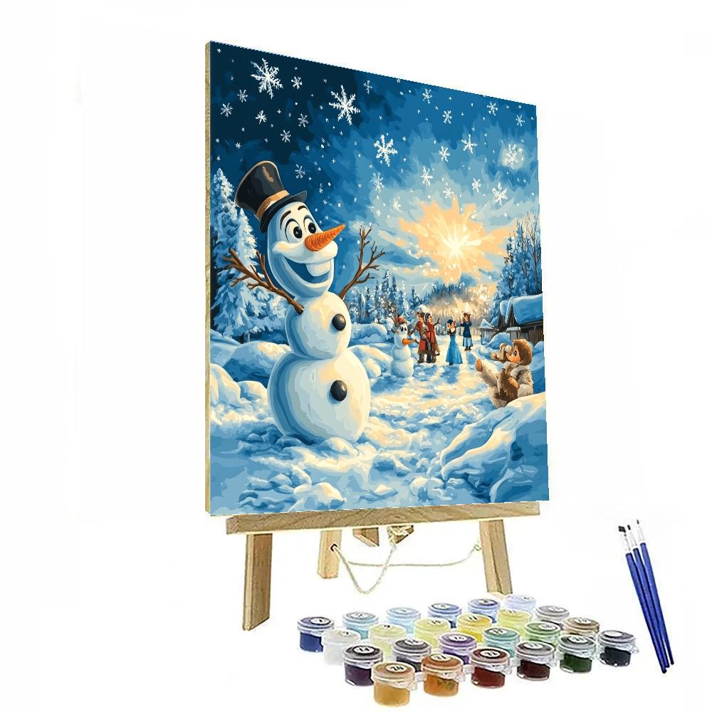 Olaf’s Snowy Play Day - Disney Inspired painting number kit