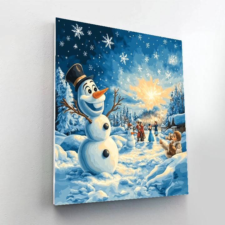 Olaf’s Snowy Play Day - Disney Inspired painting number kit