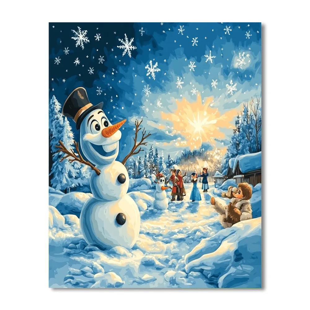 Olaf’s Snowy Play Day - Disney Inspired painting number kit