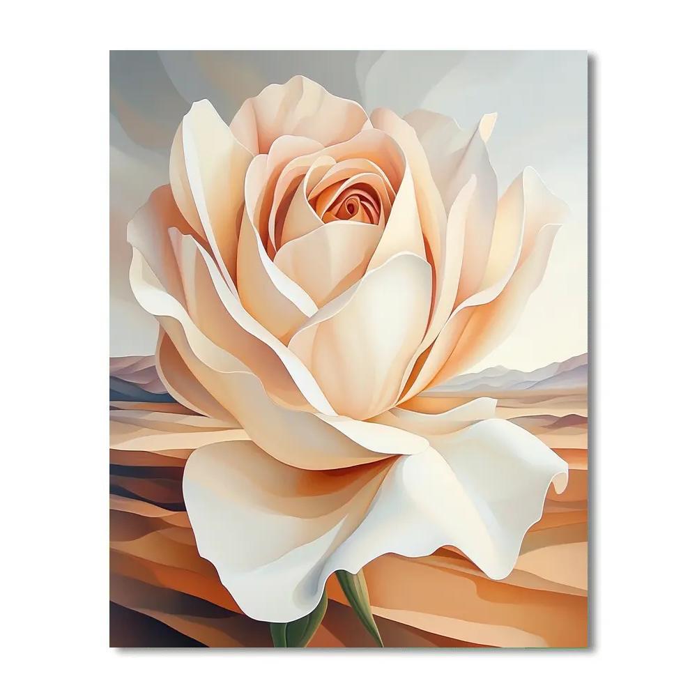 Georgia O Keeffe Inspired Canyon Rose paint by numbers