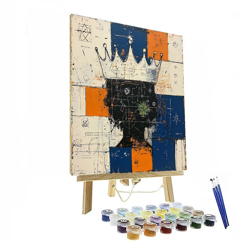 Jean Michel Basquiat Inspired Crowned Botanist paint by numbers