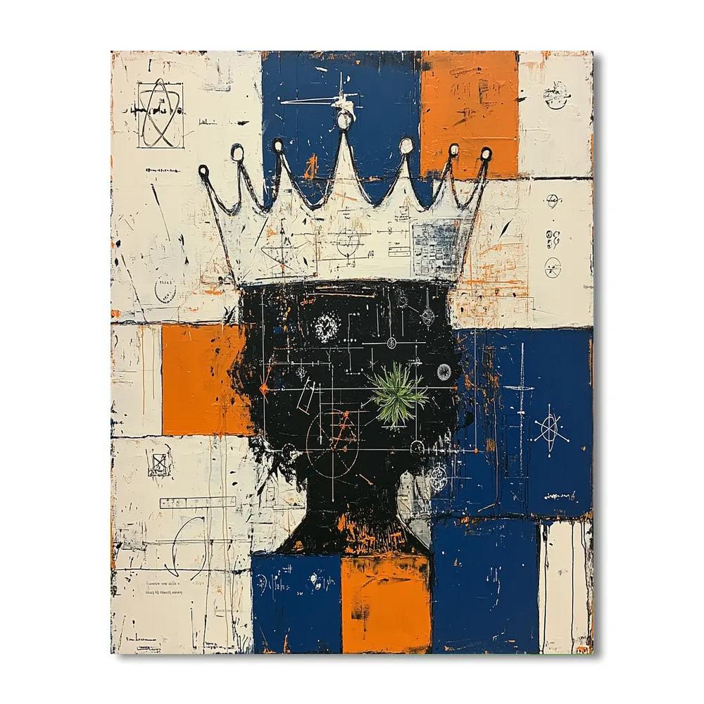 Jean Michel Basquiat Inspired Crowned Botanist paint by numbers