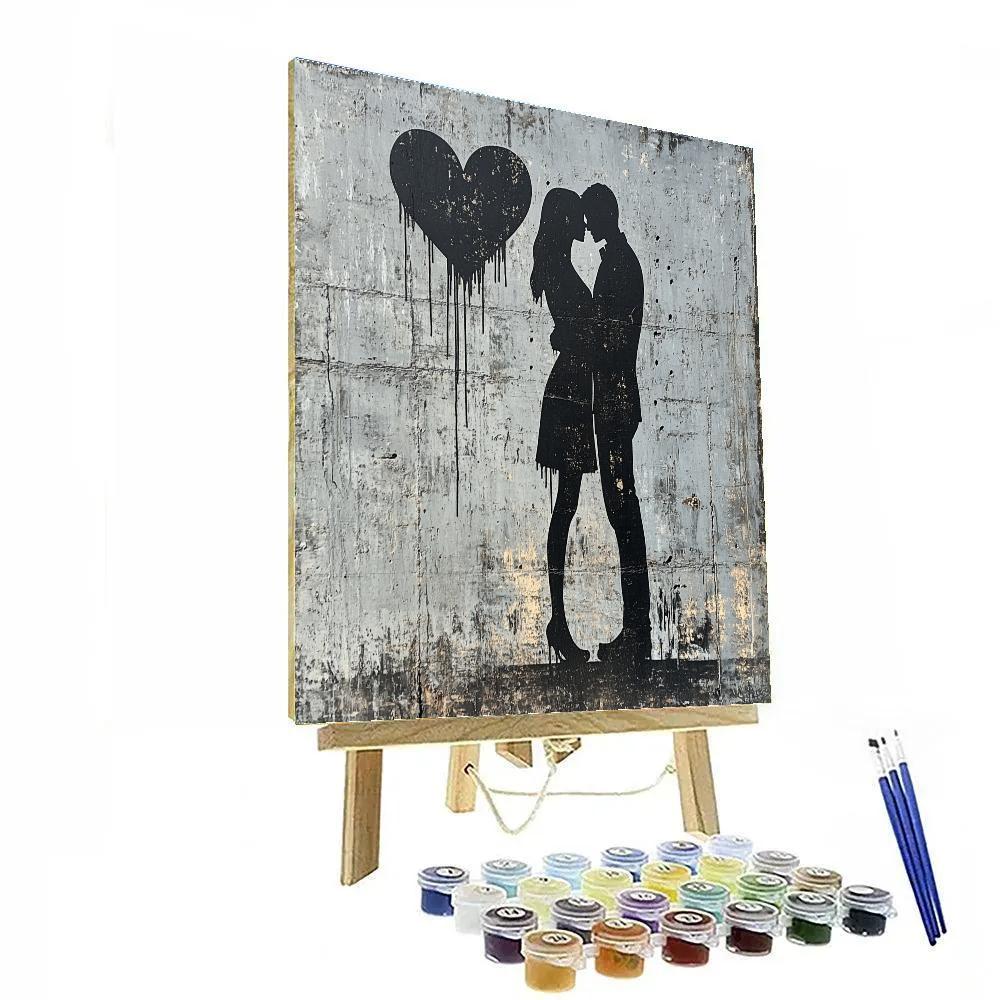 Banksy Inspired Raincoat Hug Painting by numbers kit