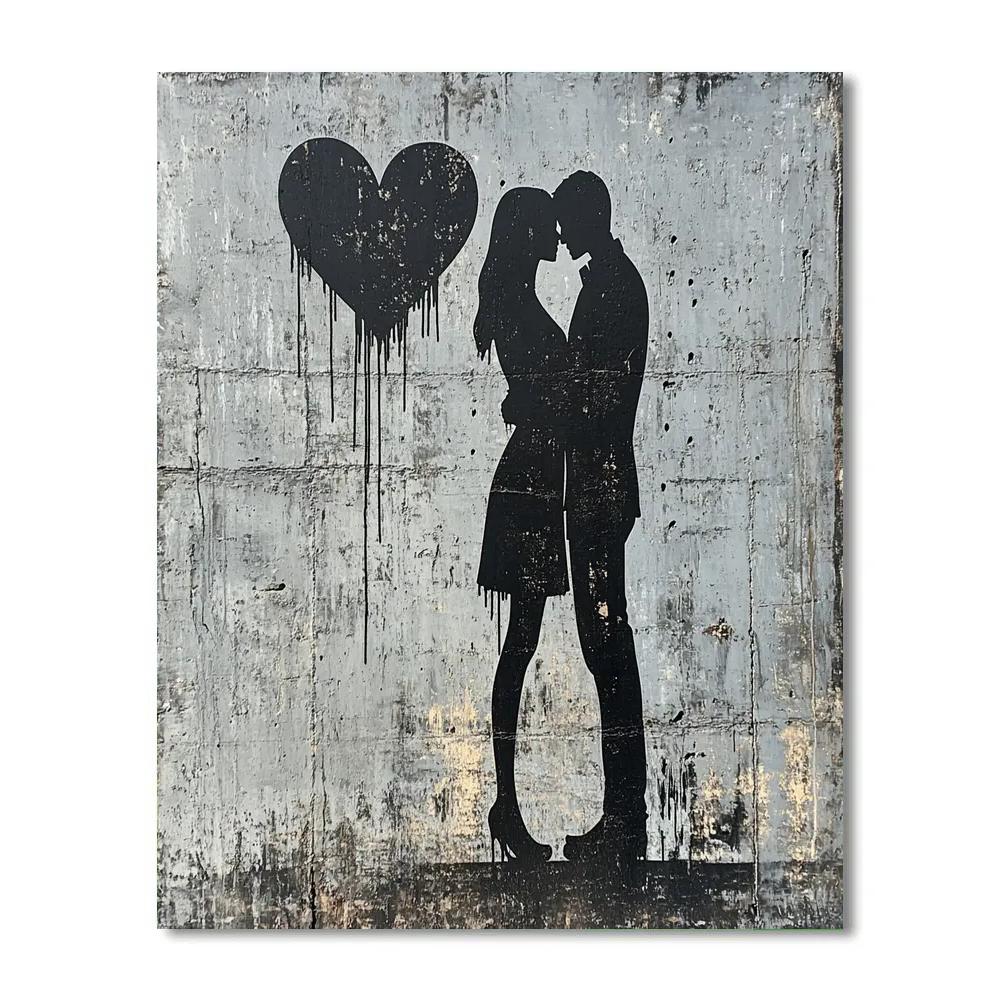 Banksy Inspired Raincoat Hug Painting by numbers kit