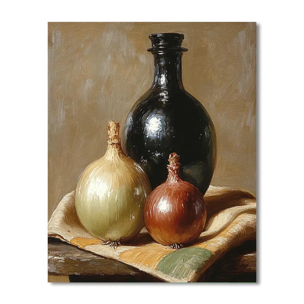 Paul Cezanne Inspired Onions And Bottle painting number kit