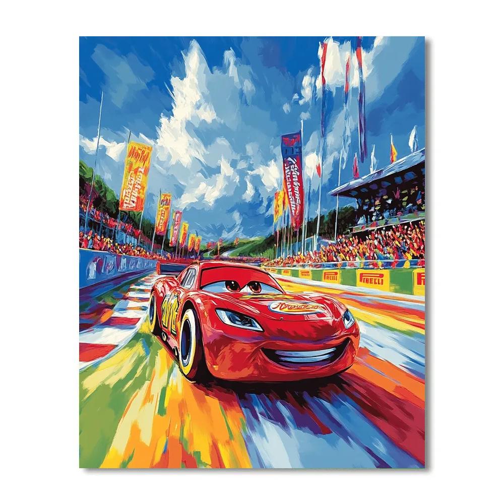 Lightning McQueen’s Racing Dreams - Disney Inspired Paint by numbers art