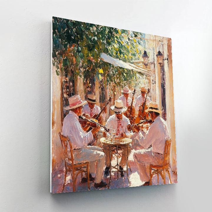Pierre Auguste Renoir Inspired Cafe Terrace Musicians DIY paint by numbers