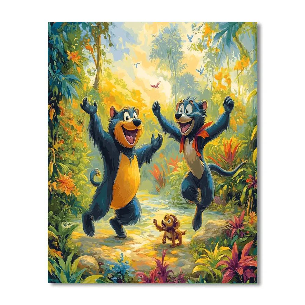Baloo And Mowgli’s Jungle Jamboree - Disney Inspired paint by color