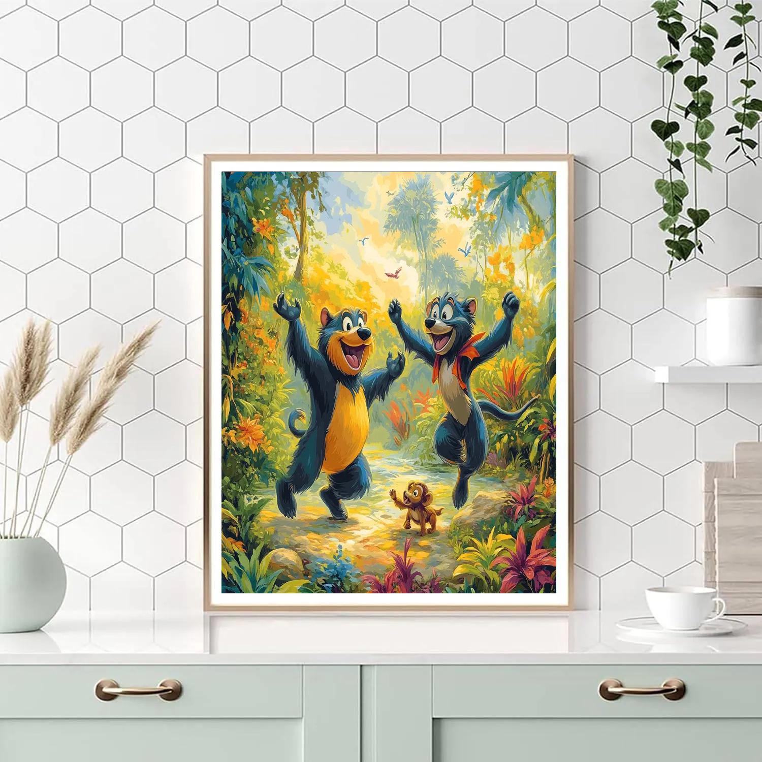 Baloo And Mowgli’s Jungle Jamboree - Disney Inspired paint by color