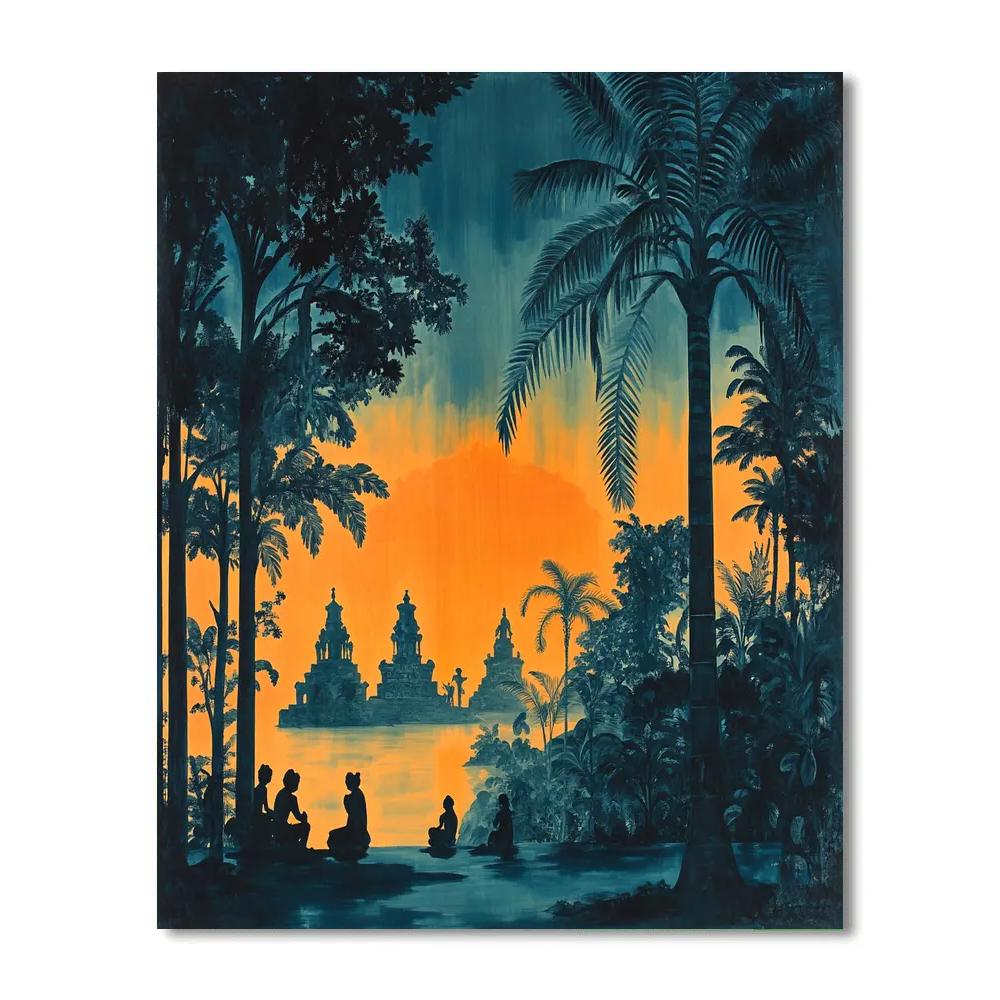 Paul Gauguin Inspired Coconut Grove Evening Paint by numbers art