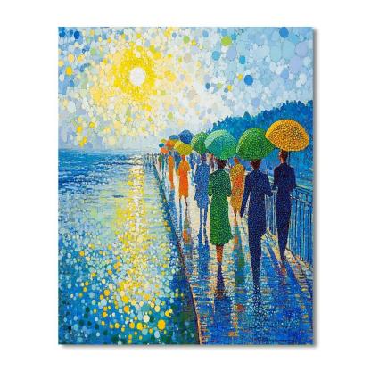 Georges Seurat Inspired Bridge At Noon Numbered painting kits
