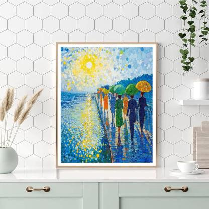 Georges Seurat Inspired Bridge At Noon Numbered painting kits