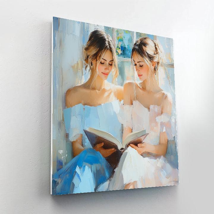 Mary Cassatt Inspired Library Afternoon paint by numbers