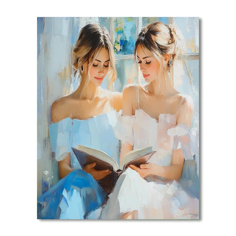 Mary Cassatt Inspired Library Afternoon paint by numbers