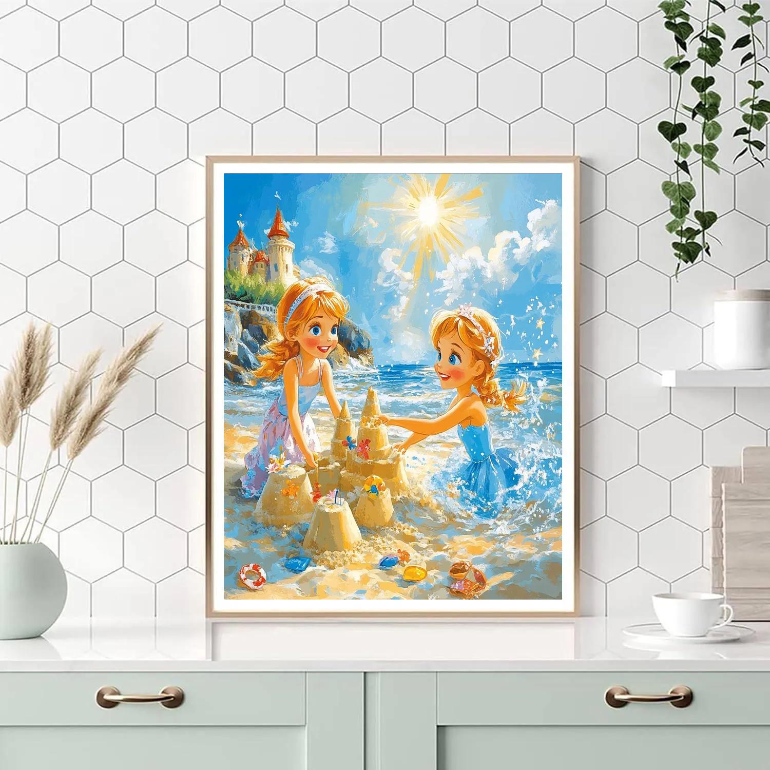 Anna And Elsa’s Summer Escape - Disney Inspired paint by color