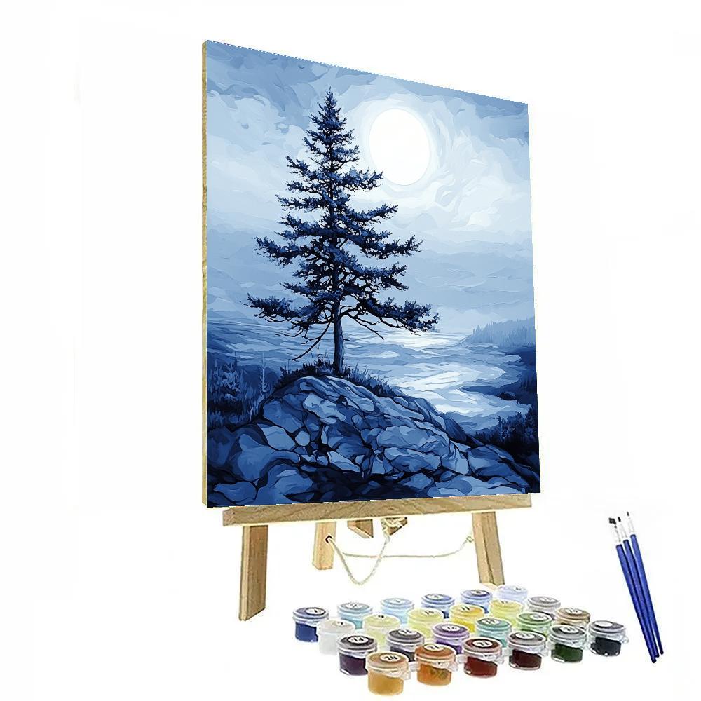 Caspar David Friedrich Inspired Lone Pine Summit paint by number